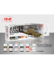 Acrilyc paint set for AH-1G Cobra (early production), US Attack Helicopter (6x 12ml)