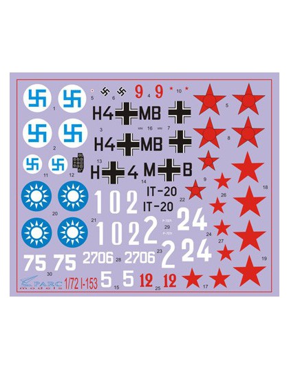 Decal 1/72 I-153