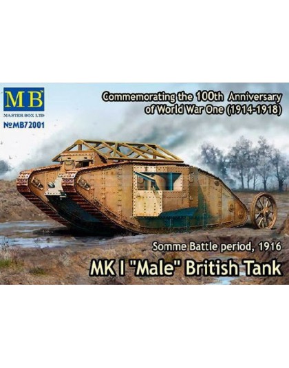 Mk I ,,Male,, British tank, Somme battle, 1916
