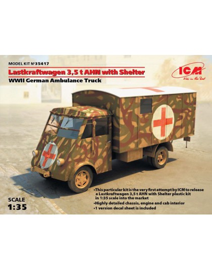 Lastkraftwagen 3.5 t AHN with Shelter, WWII German Ambulance Truck